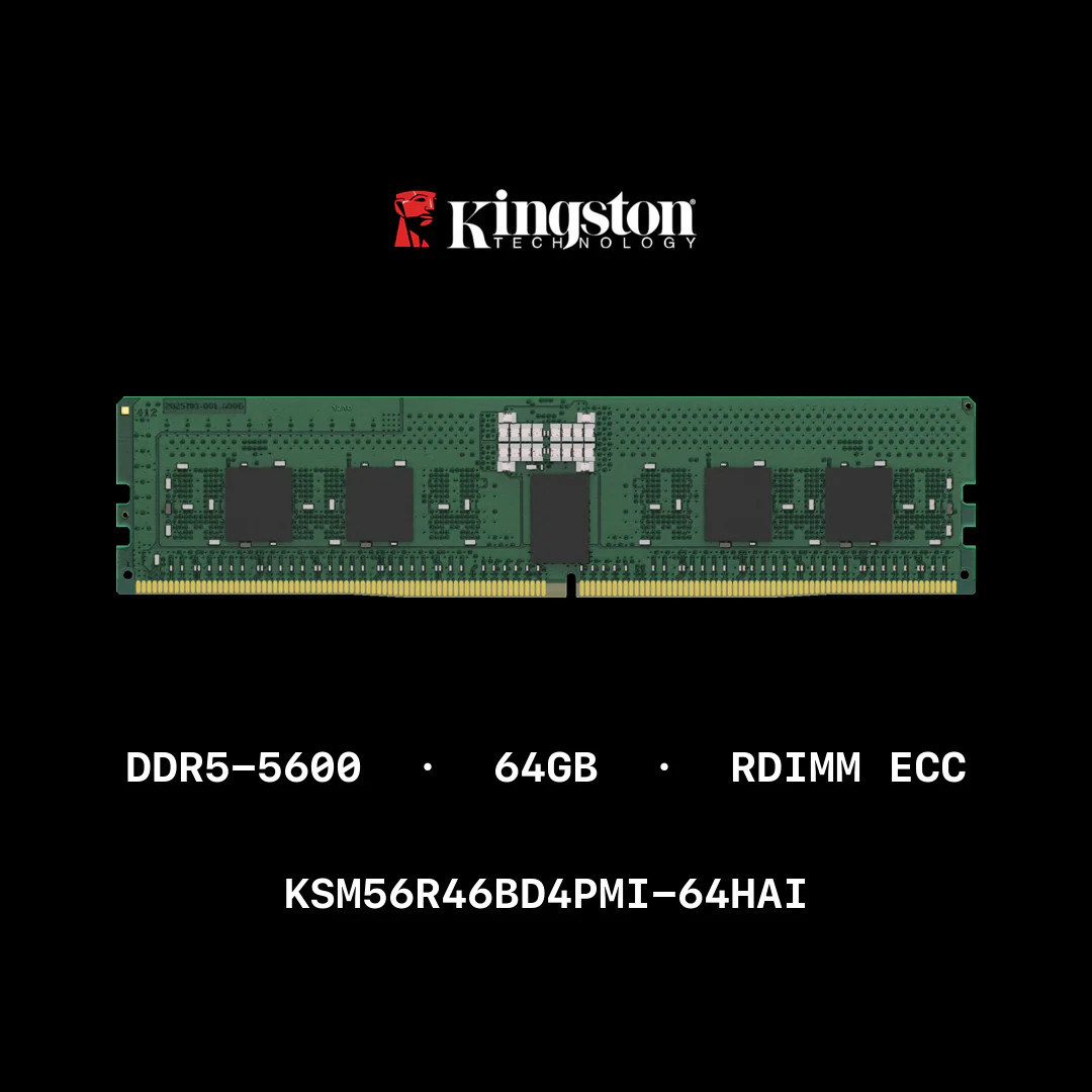 Kingston 64GB 5600MHz ECC DDR5 RDIMM Server RAM KSM56R46BD4PMI-64HAI