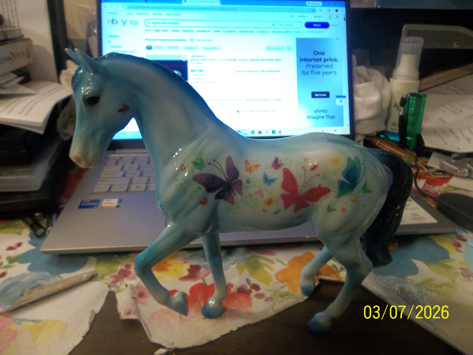 2016 BREYER~BUTTERFLY KISSES~BABY BLUE W/WHITE TRADITIONAL HORSE~SPECIAL EDITION
