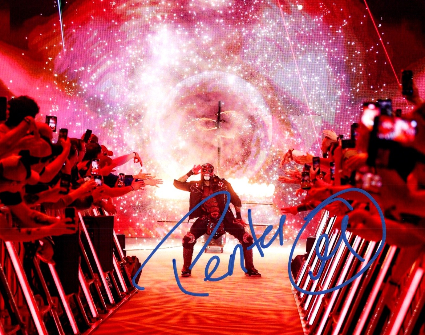 Penta AEW Pyrotechnics Stage Pose Signed Autographed Photo Authentic 8X10 COA