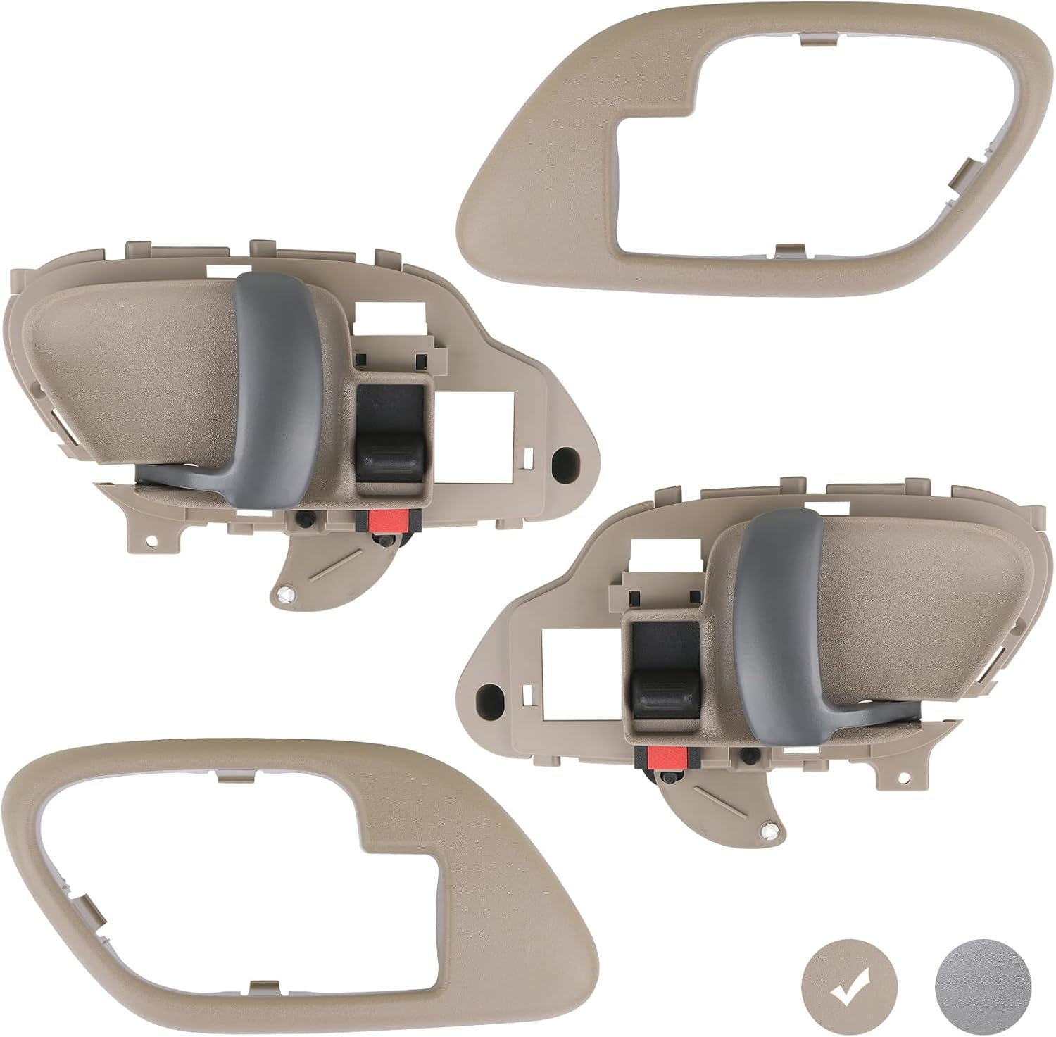 Interior Door Handle W/Bezel Kit (Tan) Compatible with 1995-2002 Chevy Chevrolet