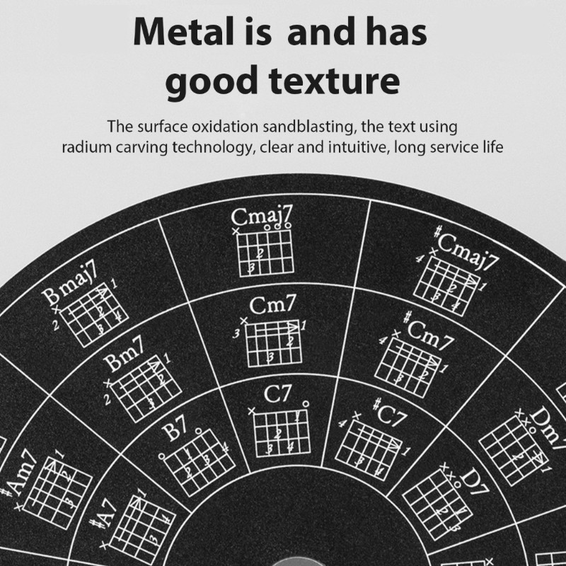 Metal Chord Wheel Music Theories Learning Tool for Guitar, Musicians Songwriters