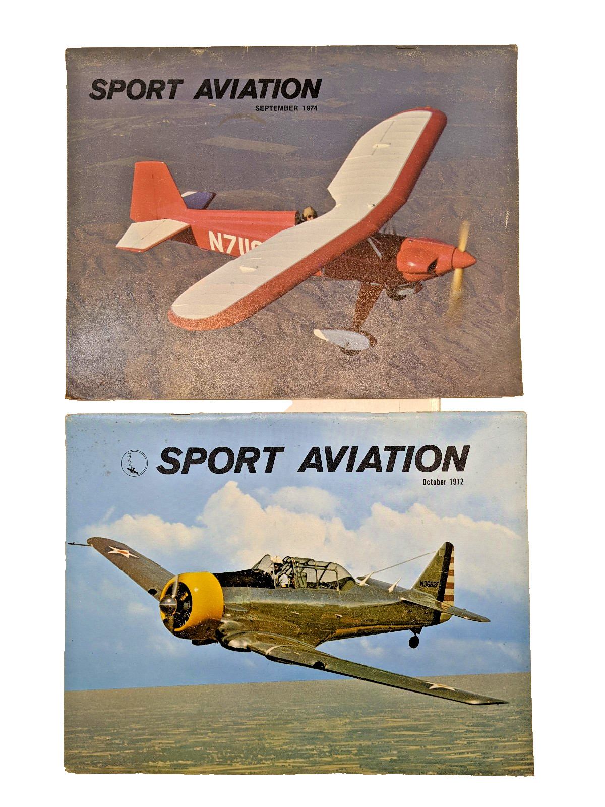 LOT OF 2 Sport Aviation Magazine October 1972 & September 1974 Warbirds Oshkosh