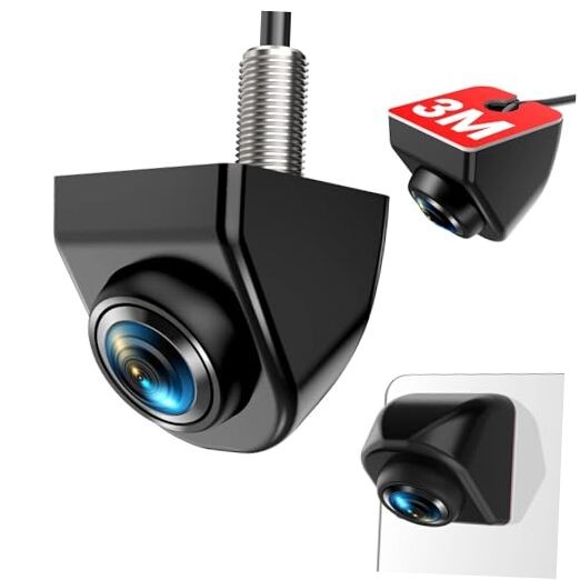  180° Front/Backup Camera, OEM Mini Style, Screw-Free Easy Install, Side/Rear 
