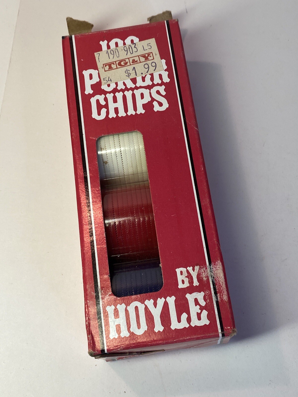 Hoyle Poker Chips 1970’s 100 Red White & Blue