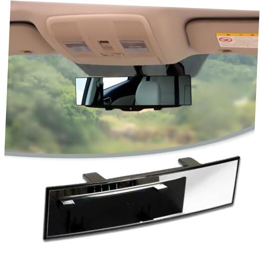 Rear View Mirror for Car, Mirrors Universal 12 Inch Interior Clip On white
