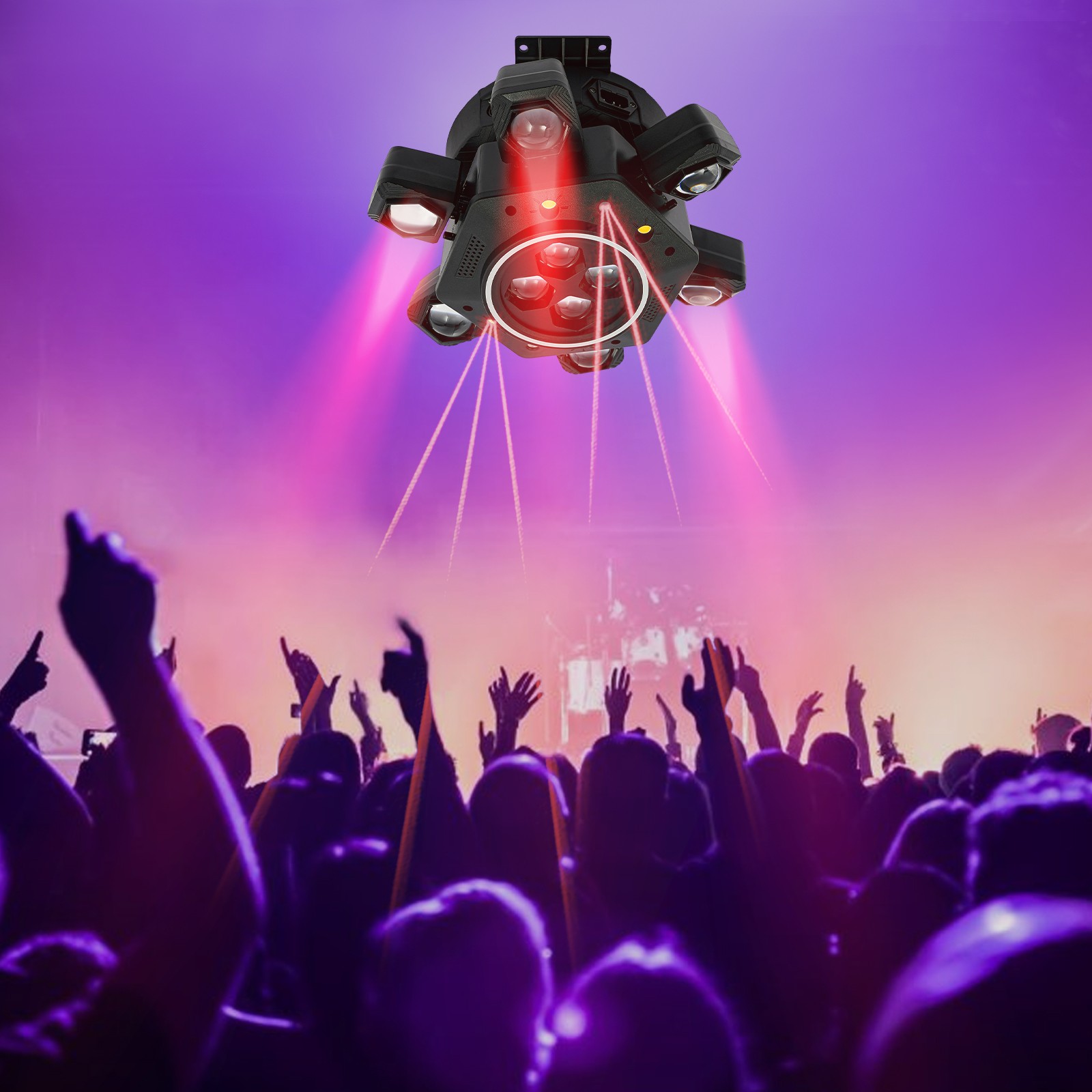 Black RGBW Stage Lights 120W DJ Party Lights with Remote Modern Stage Lights US