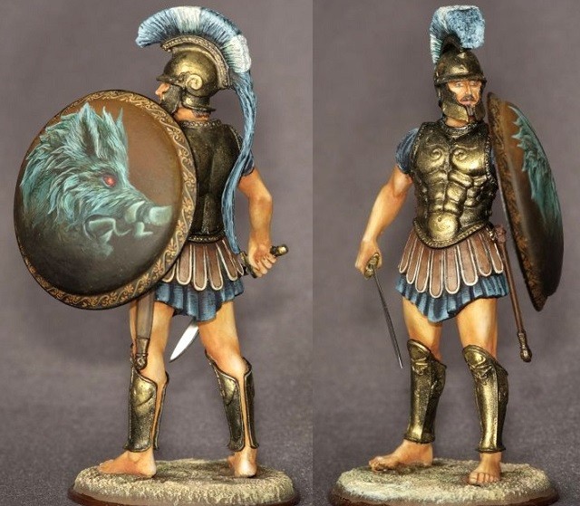 Tin toy soldiers  ELITE painte 54mm. Greek hoplite
