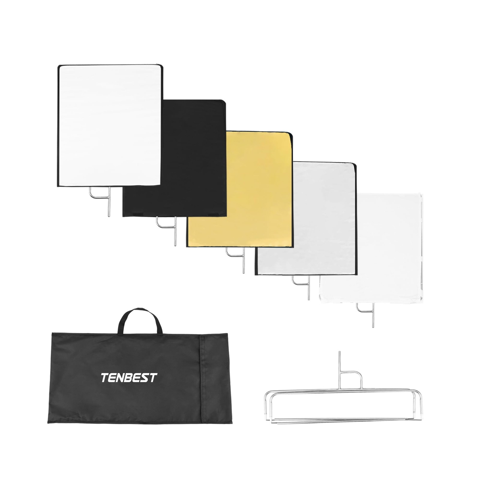 Photography Light Reflector Flag Kit, 24x30 inches/60x75cm, 4-in-1 Gold/Silve...