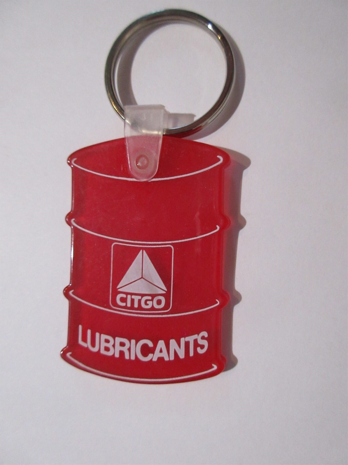 CITGO Lubricant Rubber Keychain Key Ring Vintage Advertising Red White