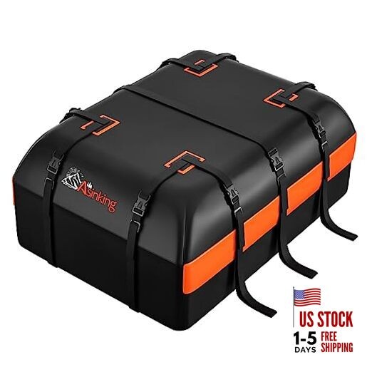 Car Rooftop Cargo Carrier Bag Waterproof Heavy Duty 840D Car Roof 15 Cubic Feet