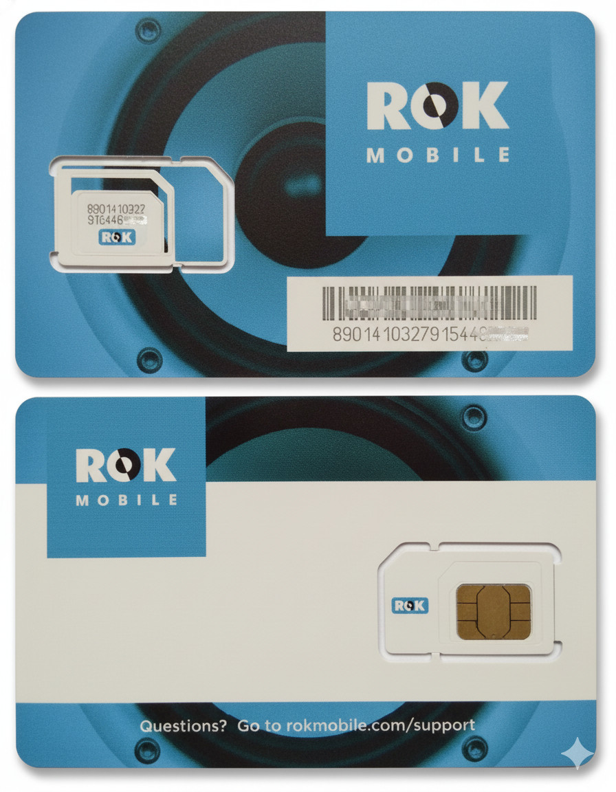 ROK Mobile GSM AT&T Triple Cut SIM Card Blue Brand New Lot of 8