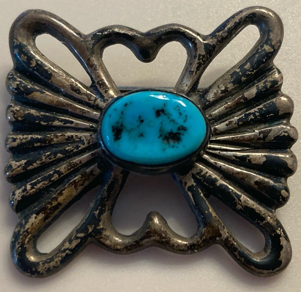 Navajo Sterling Brooch Pin Vintage Sandcast Tufa Signed LD🔥🔥🔥🔥10g