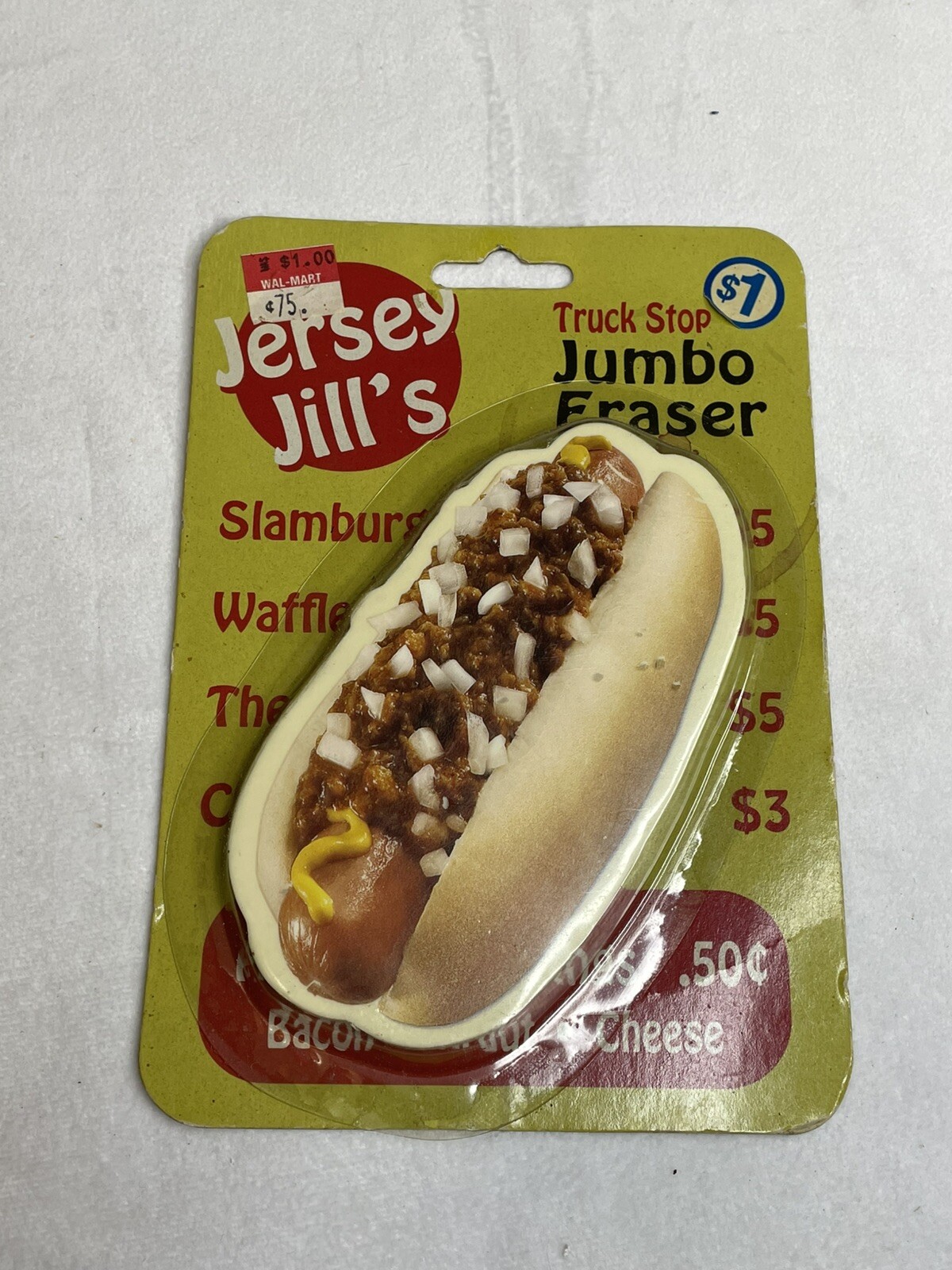 Retro Jumbo Eraser Hotdog New NIB Jersey Jill’s Truck Stop Coney Funny