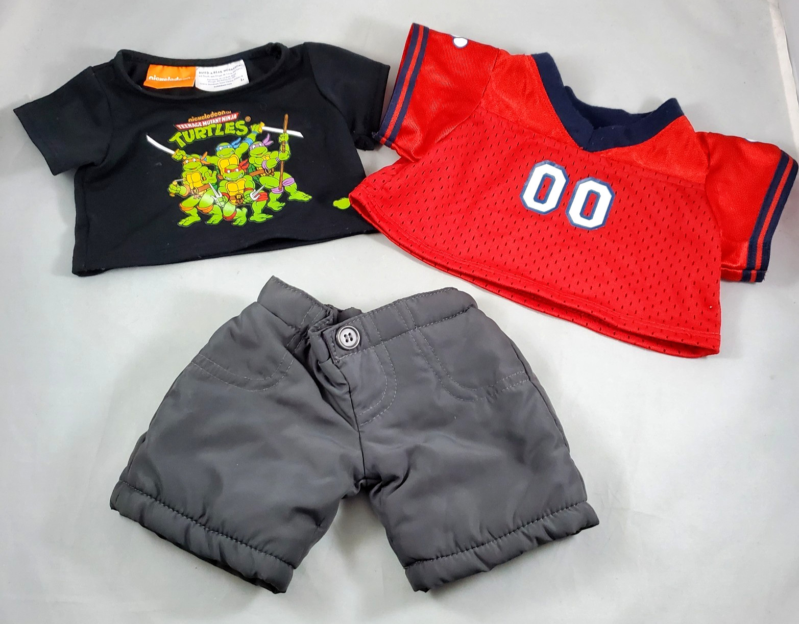 Build A Bear Lot of 3 Clothing Items Football Jersey, TMNT T-Shirt, Snow Pants