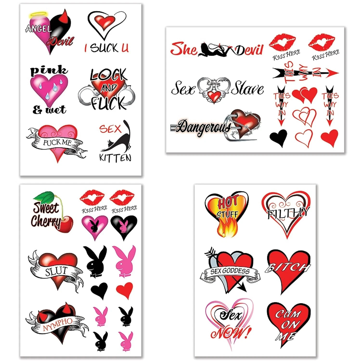 40+ Sexy Naughty Temporary Tattoos for Women 40 Count (Pack of 1),