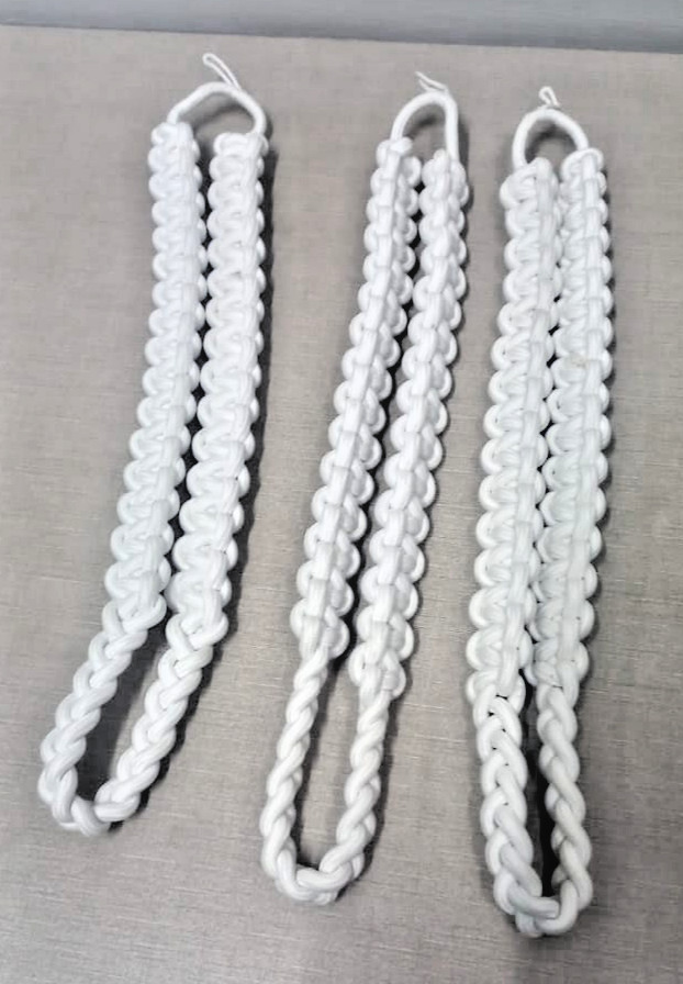 (U E) Pack Of ( 5 Pcs) HIGH QUALITY WHITE Shoulder Cord Cobra Knot Nylon