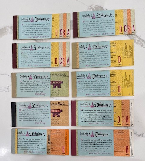 Disneyland Ticket Books Vintage 1968