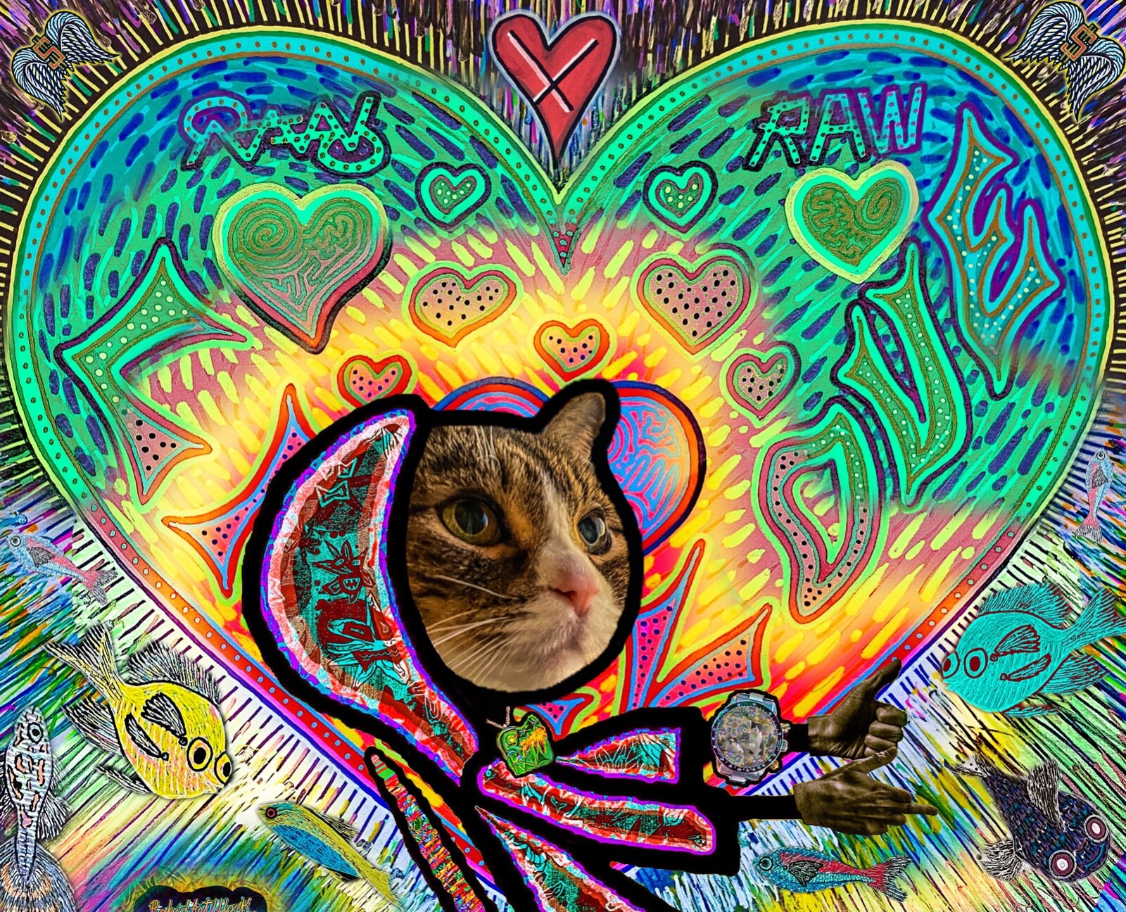 RAW HEAD #125 Gatito Mfer 1of1 NFT by RabidArtWork