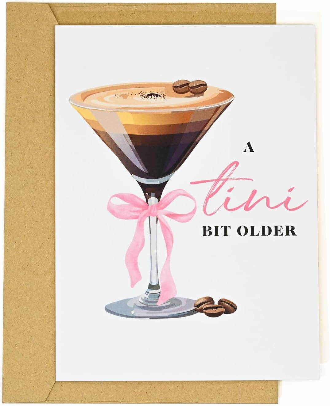 Espresso Martini Birthday Card-Funny Coffee & Cocktail Greeting Card for Women B