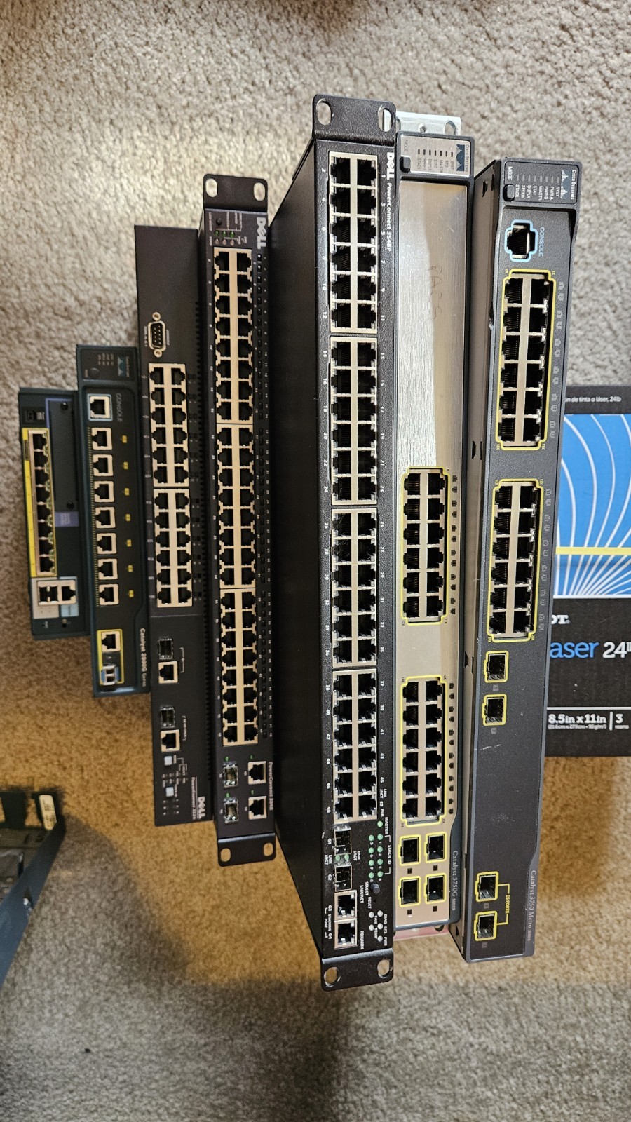 Misc Network Gear:  Switches, 1 Firewall, 1 Rack Shelf.