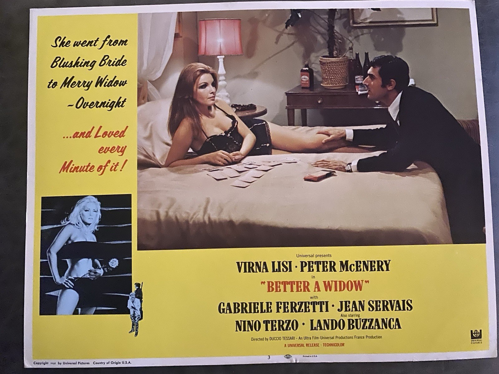 BETTER A WIDOW 1968 Original Vintage Lobby Card with Virni Lisi & Peter McEnery