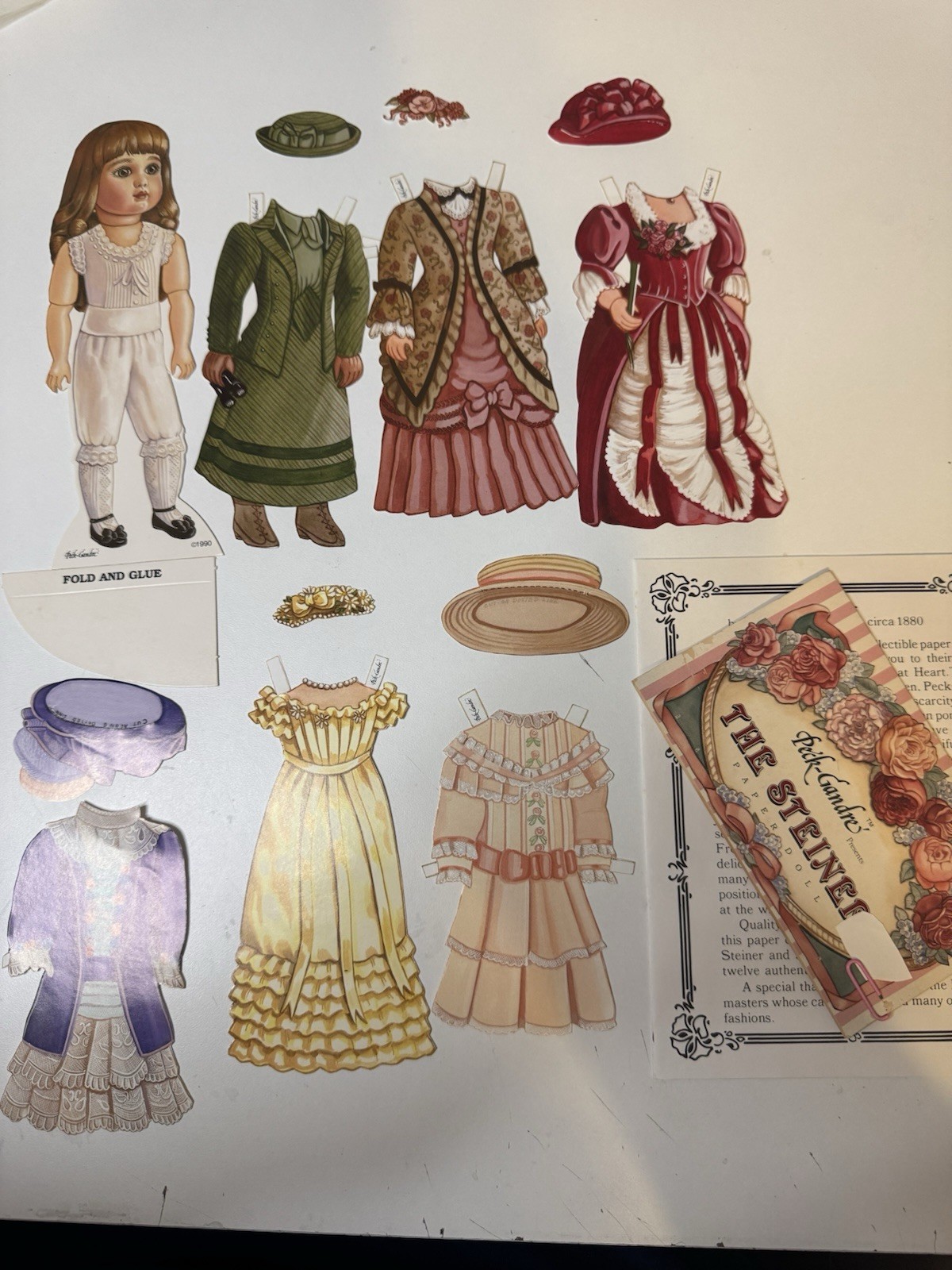 Vintage Peck-Gandre Steiner Paper Doll 1990 Complete Paris 1880 Costume Set