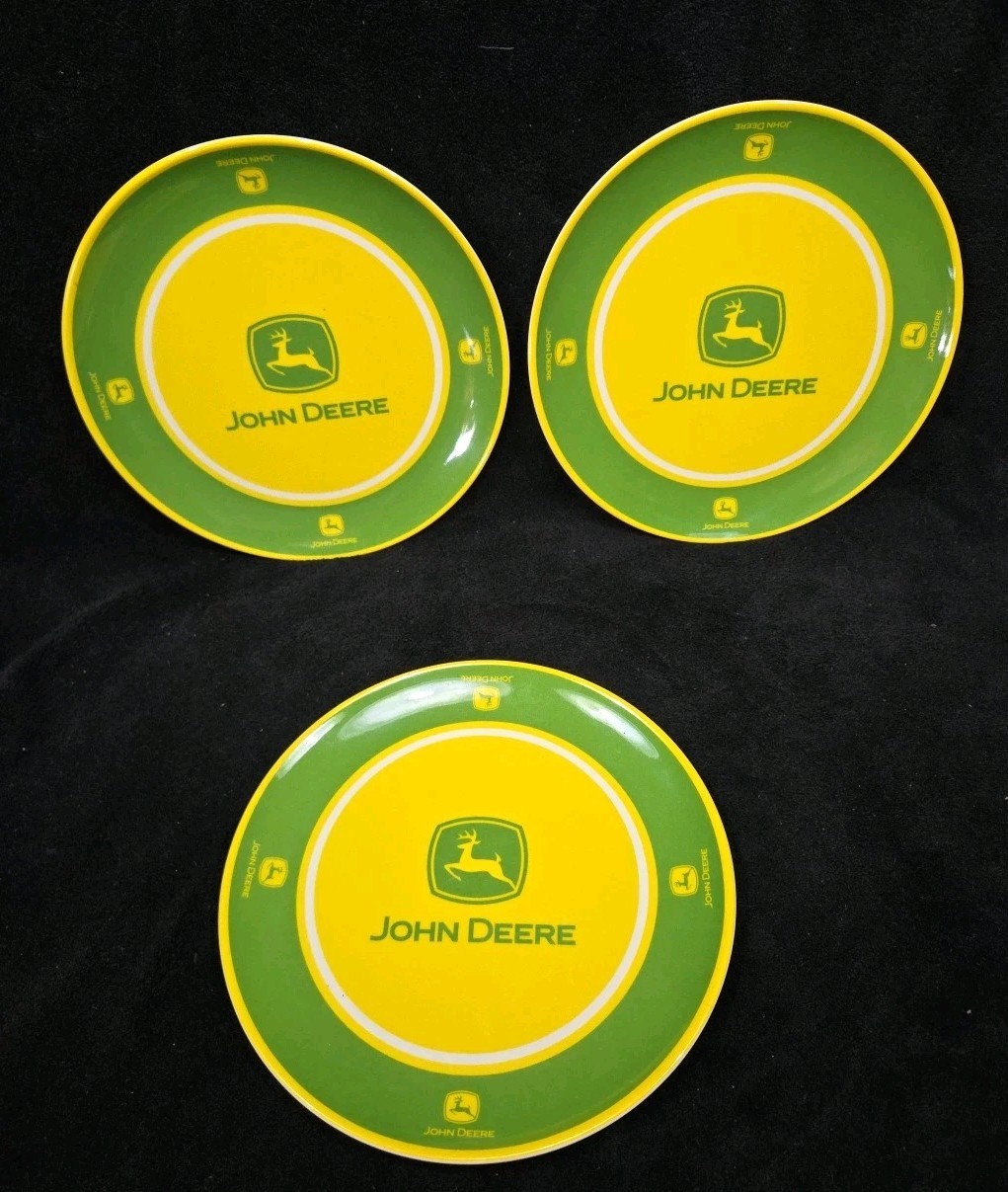 John Deere Officially Licensed Product melamine Kitchen Dinner Plate 8 in Set/3