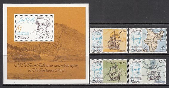 Dominica - Mail 1979 Yvert 609/12+Hb 56 ** Mnh James Cook