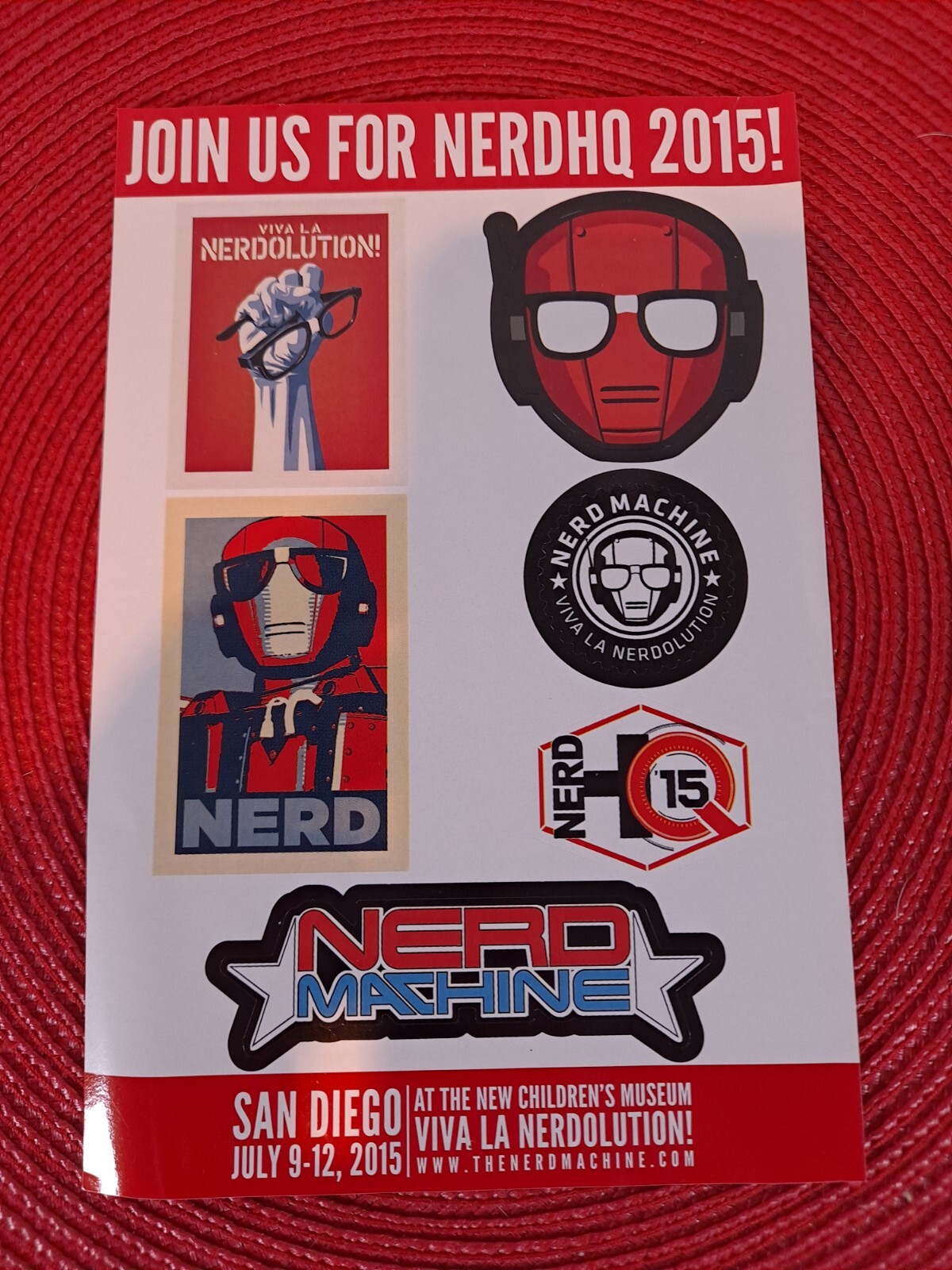 Loot Crate Nerd Machine 2015 San Diego NERDHQ Viva La Nerdolution Sticker Sheet