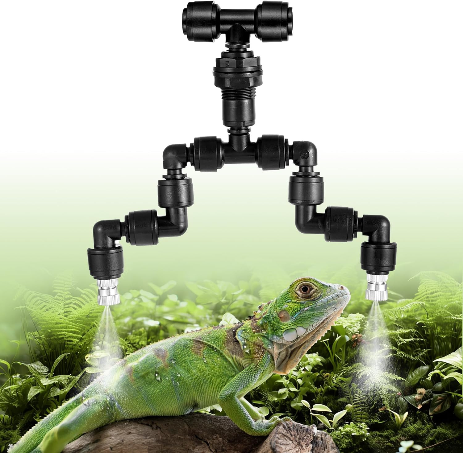 13 Pack Dual-Head 1/4" Reptile Mister Nozzles Kit, Reptile Misting System Quick 