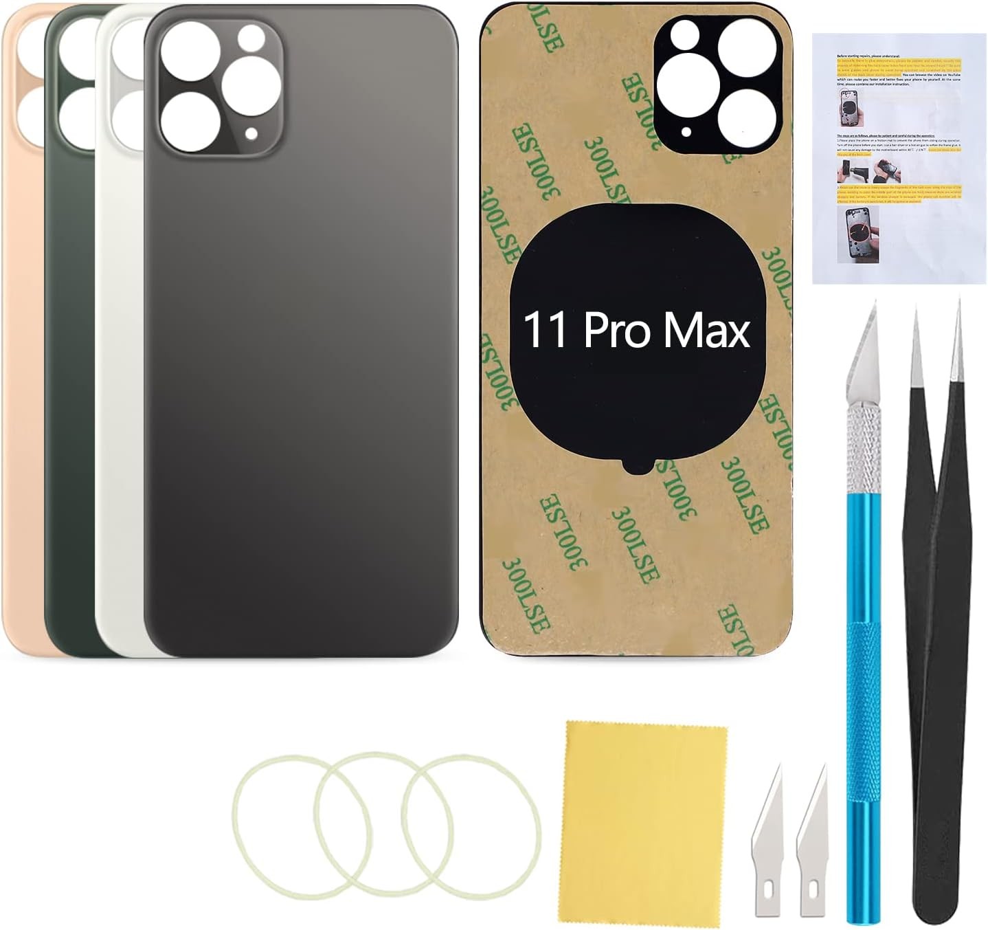 Back Screen Rear Glass Cover Replacement Compatible with iPhone 11 Pro Max 6.5