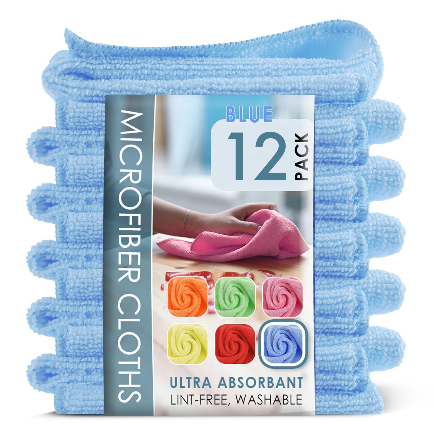 Hearth & Harbor Microfiber Cleaning Cloth, Microfiber Towels for Cars 12 Pack...