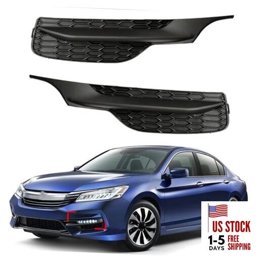  Pair of Front Bumper Fog Light Cover Replacement for Accord 2016-2017 Driver 