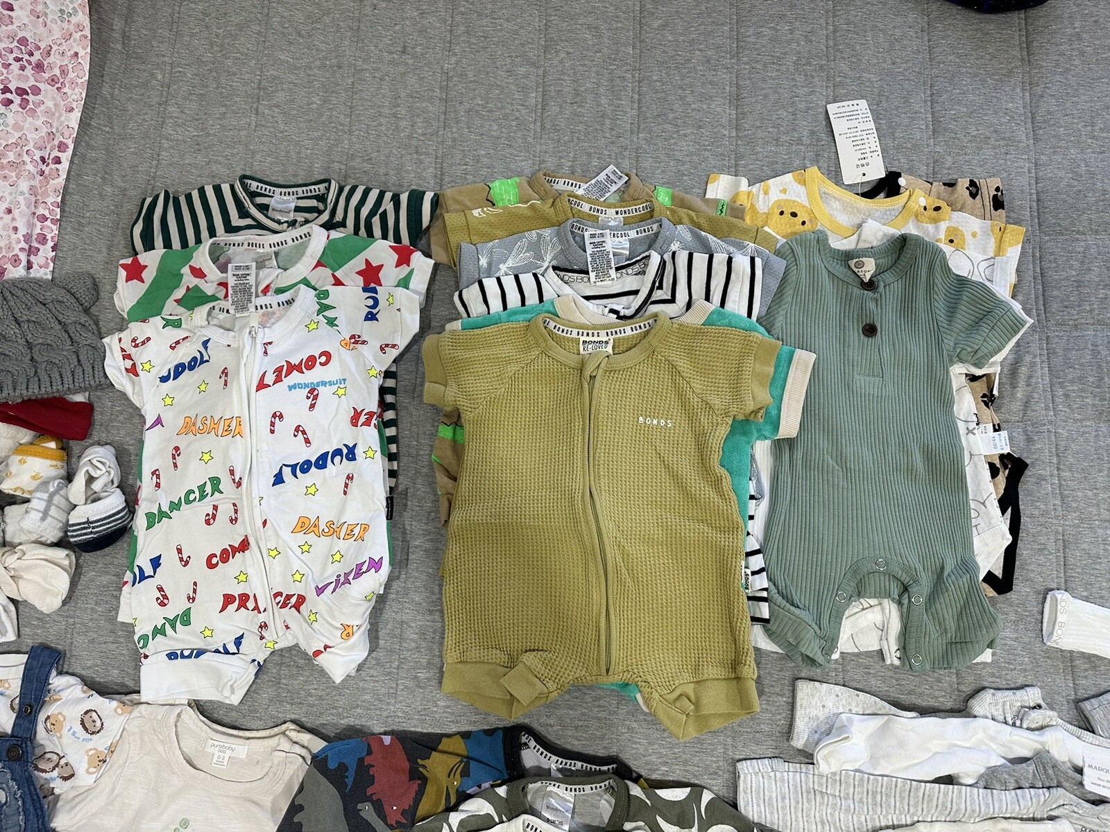 Bulk lot USED Boys 0-3m Clothing - Bonds, Seed, Pure Baby, Carters Etc