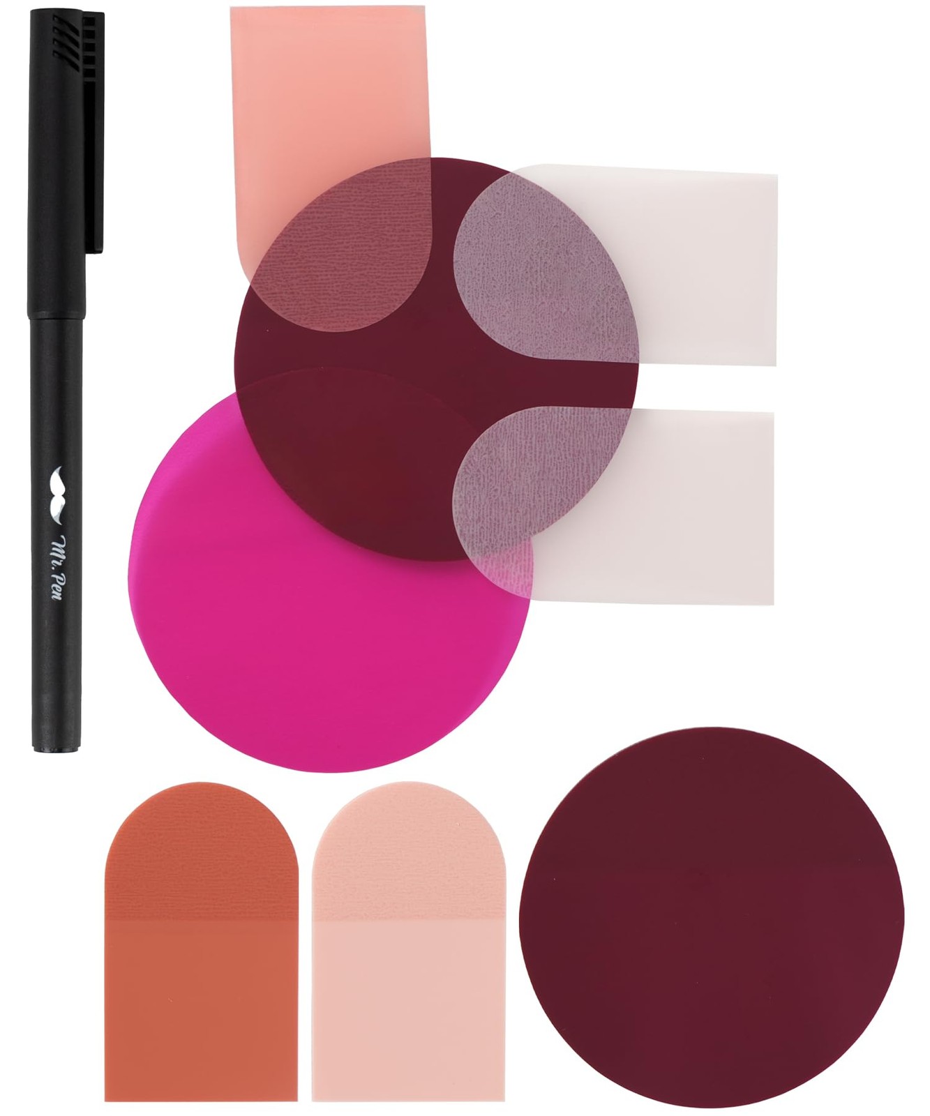 Mr. Pen- Transparent Sticky Notes with Pen, 150 3x3 inches, Desert Rose 