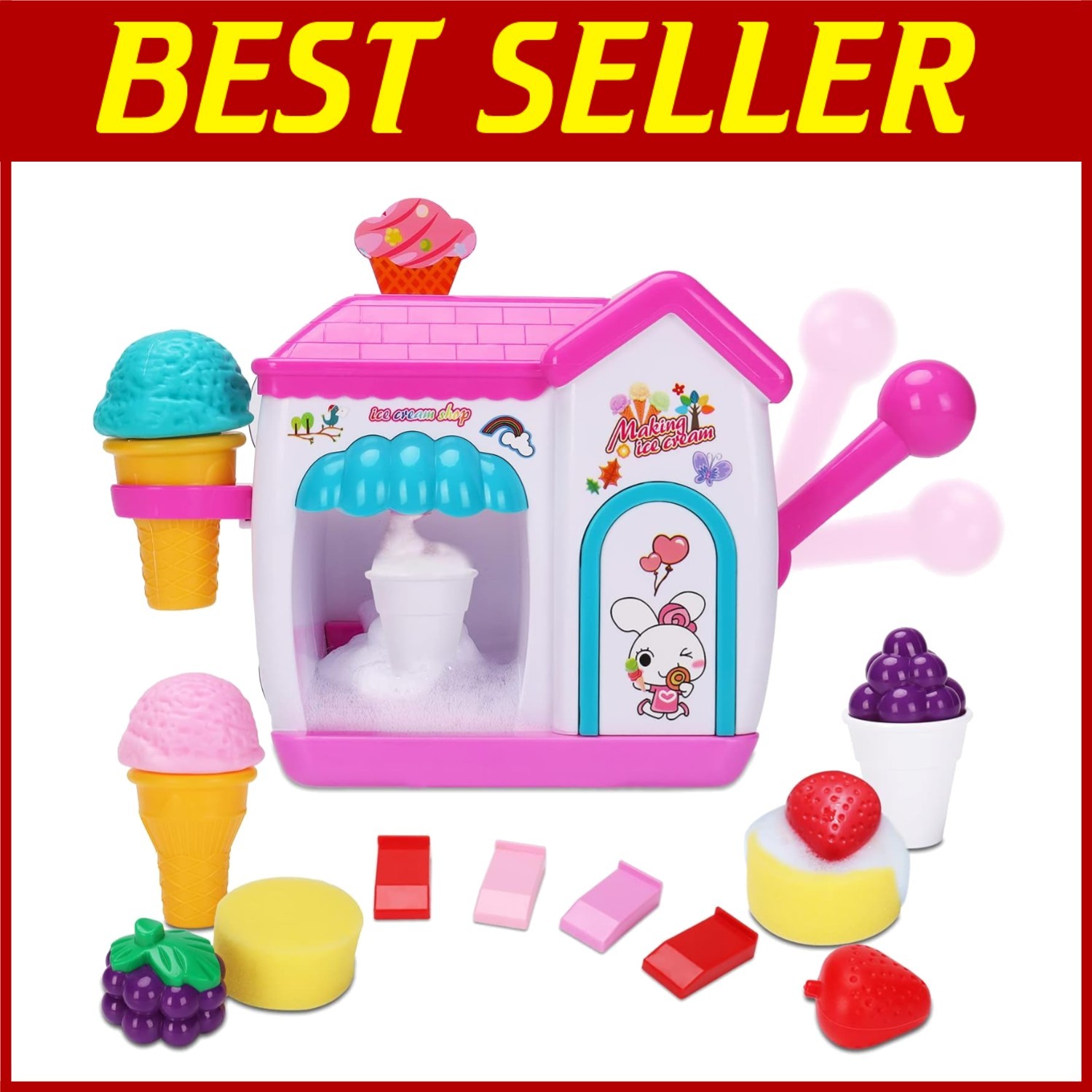 Ice Cream Foam Maker Bath Toy for Toddlers 3-5