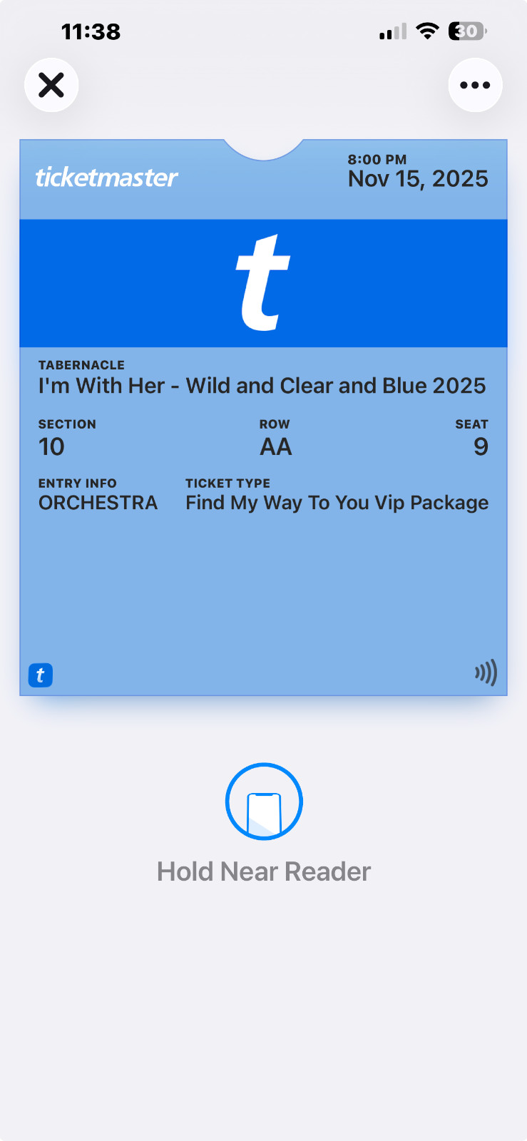 I'm With Her concert ticket VIP experience