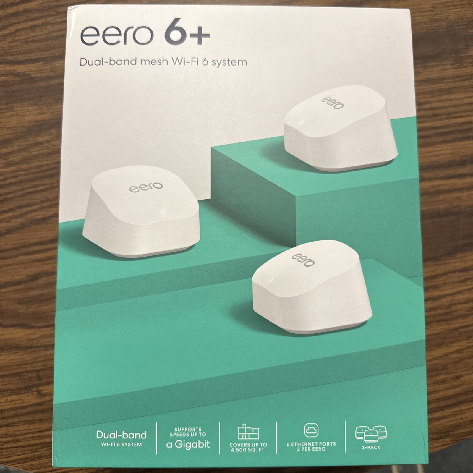 eero 6+ Dual Band AX3000 Wi-Fi 6 Router Mesh System - White (3-Pack)