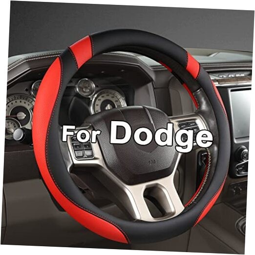  Customized Auto Car Steering Wheel Cover for Dodge RAM 1500 2500 3500, 15.5 
