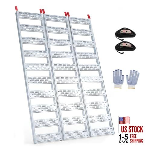 Motorcycle Ramp Aluminum 1500lbs, Anti-Slip Trailer Folding 1500LBS 76"x50"