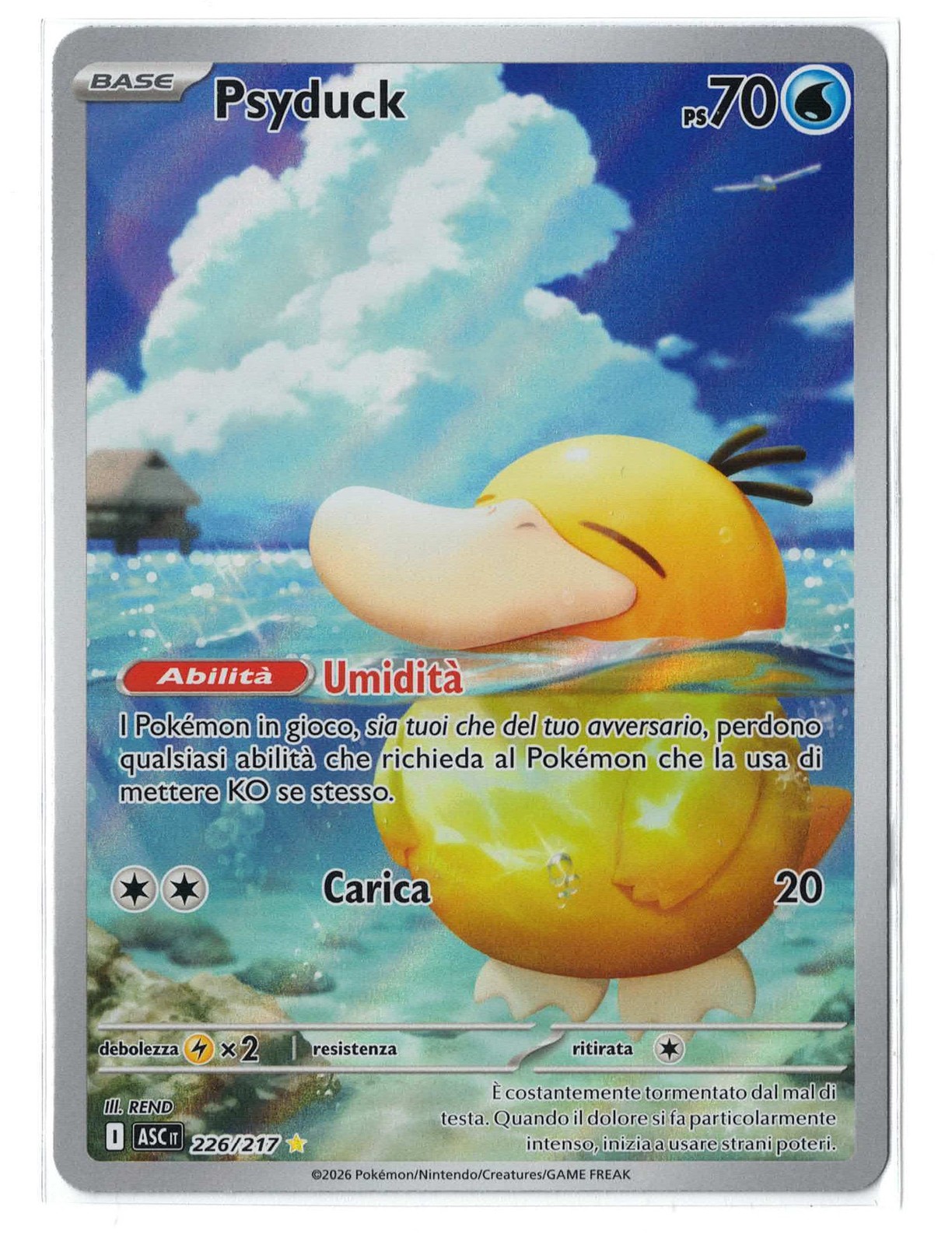 Pokemon Card – Psyduck – ASCit 226/217 – Near Mint – ITA