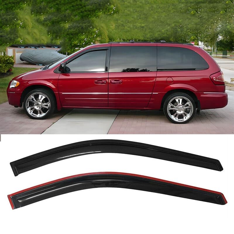 2pcs Side Window Deflectors, Outside Mount Sun Rain Guards, Window Visors fit 