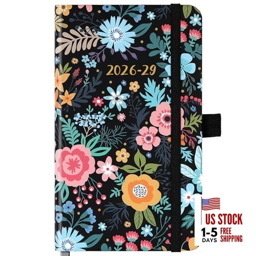 2026-2029 Pocket Planner/Calendar - Monthly Pocket Planner/Calendar with Black