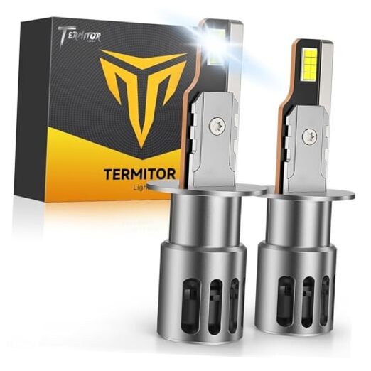 Bulbs, 70,000LM 13X Ultra Brightness, 1:1 Halogen Size, 6500K Cool White, 10 H1