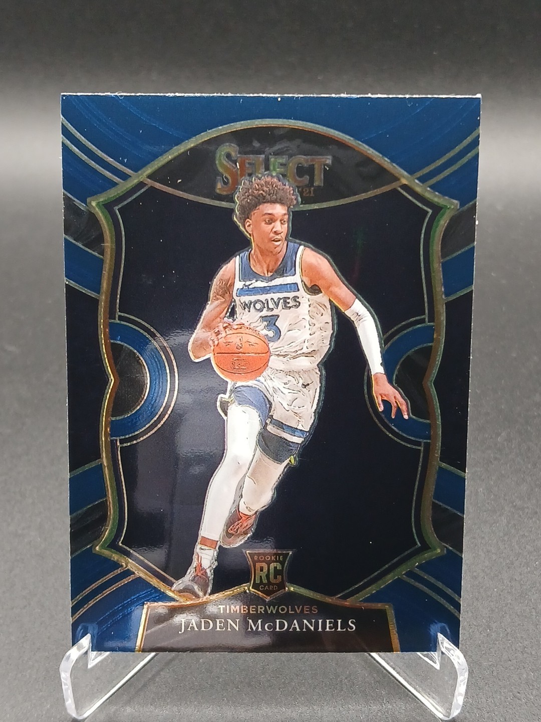 Jaden McDaniels Concourse Blue Rookie RC Select - NHL Minnesota Timberwolves