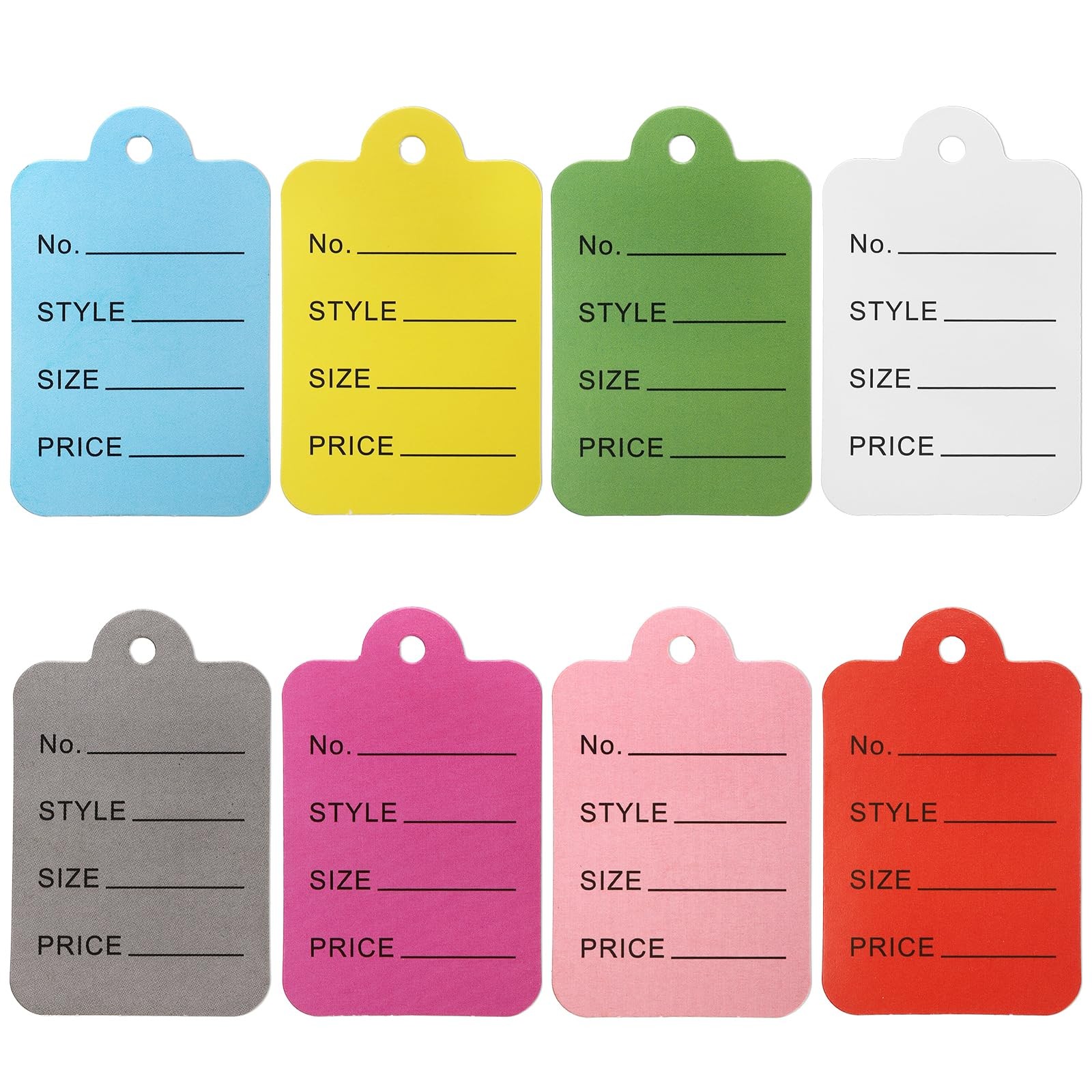 2000 Pcs 8 Colors Price Tags, 1.3" Lx1.8 H Clothing Tags Coupon Tags Merchandise