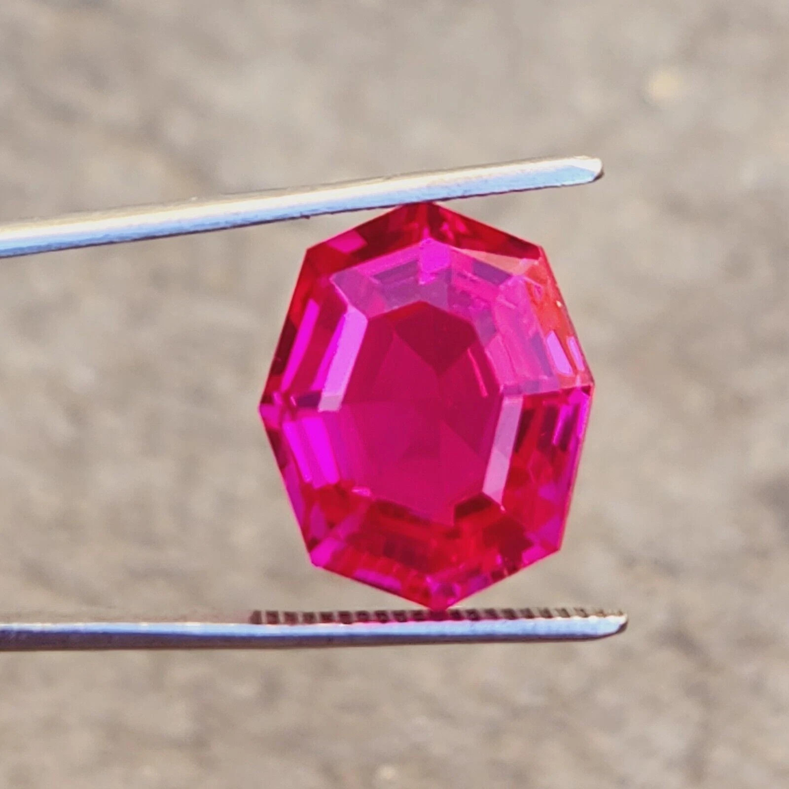 Flawless 16.05 Ct Natural Pink Sapphire Certified Fancy Cut Ceylon LooseGemstone