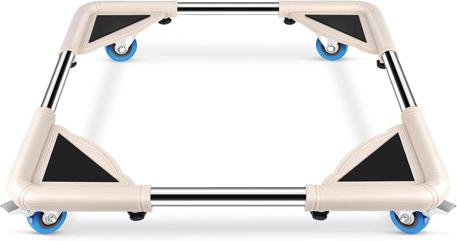 Mini Fridge Stand Mobile Roller, Adjustable Furniture Dolly with 4 Locking Wheel