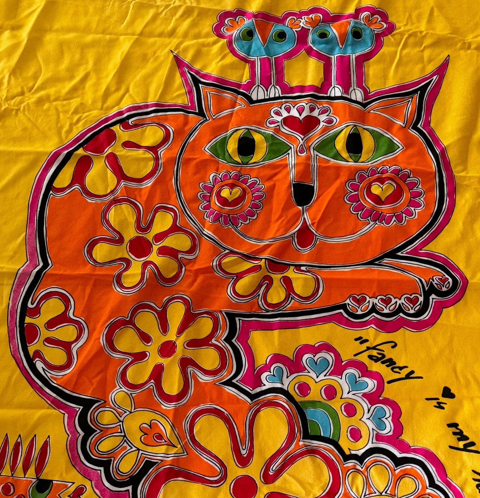 Colorful Vintage SHOEmaker Textile Screen Print Art Modern Psychedelic Tapestry