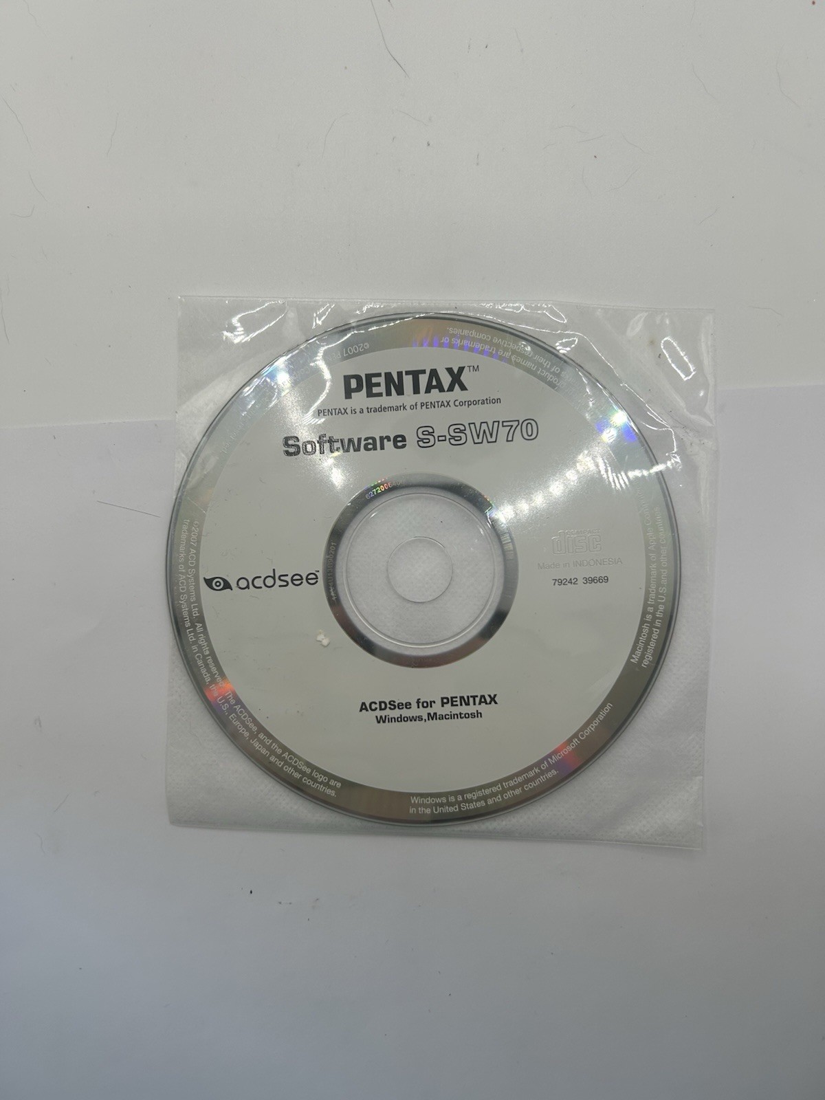 Pentax Software S-SW70 2007 For Digital Cameras